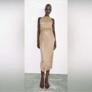 Zara gold dress size M